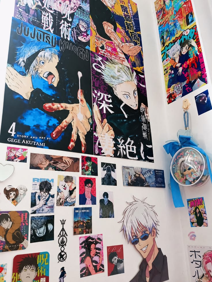 Anime wall art in a room