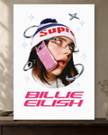 Billie Eilish — Y2K Supreme Poster — featured full-bleed poster mockup in the current warm greige room