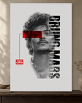 Bruno Mars — Red Vision Poster — featured full-bleed poster mockup in the current warm greige room
