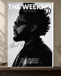 The Weeknd — Abel Tesfaye Monochrome Poster — featured full-bleed poster mockup in the current warm greige room