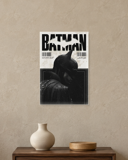 Batman — Dark Knight Shadow Poster — A4 unframed poster mockup