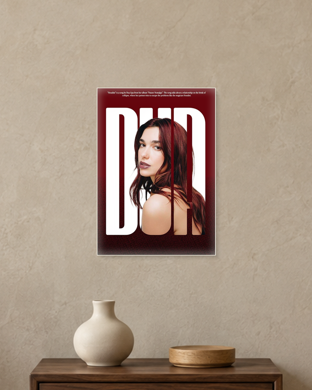 Dua Lipa — Houdini Poster — A4 unframed poster mockup