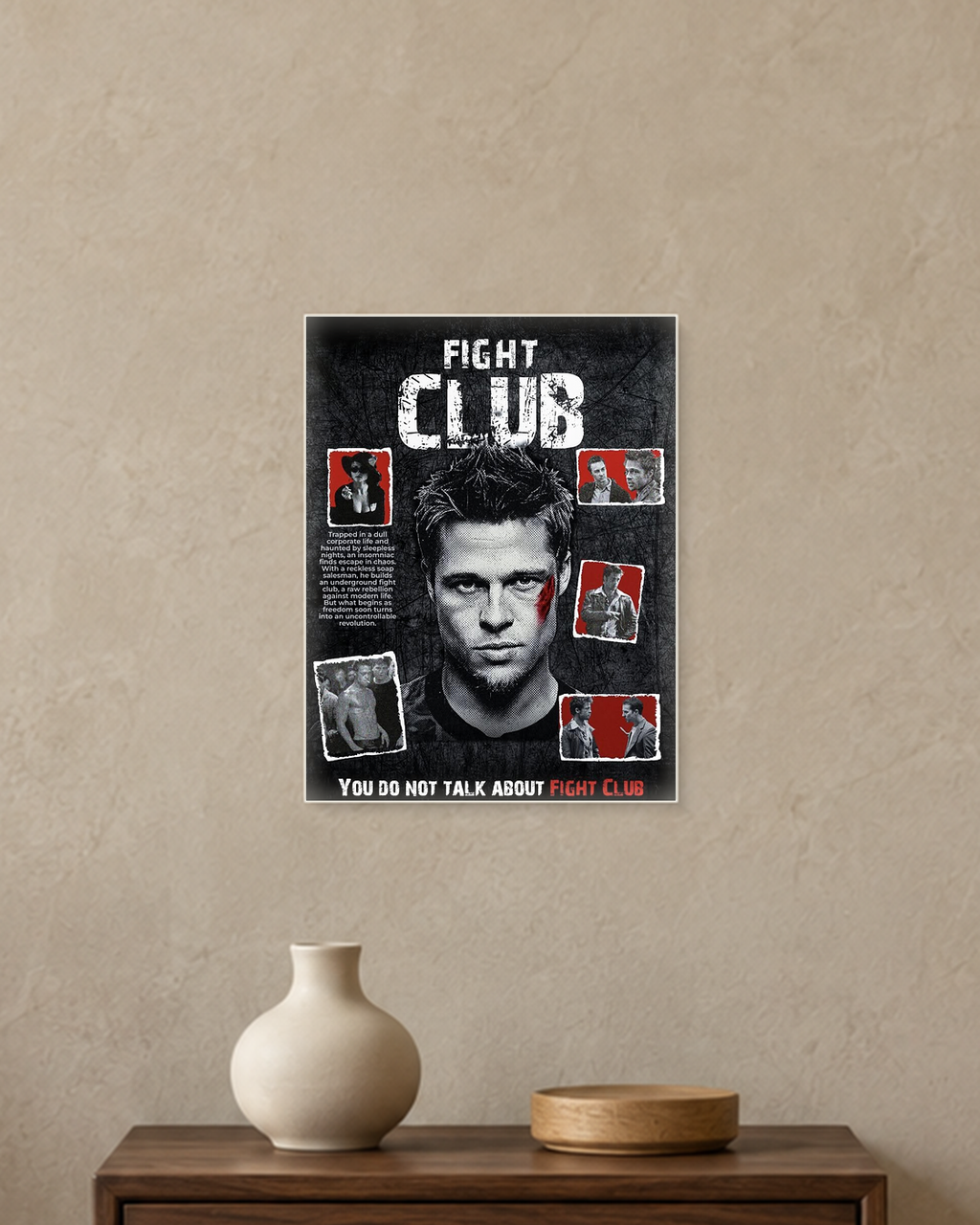Fight Club — You Do Not Talk About Fight Club Poster — A4 unframed poster mockup