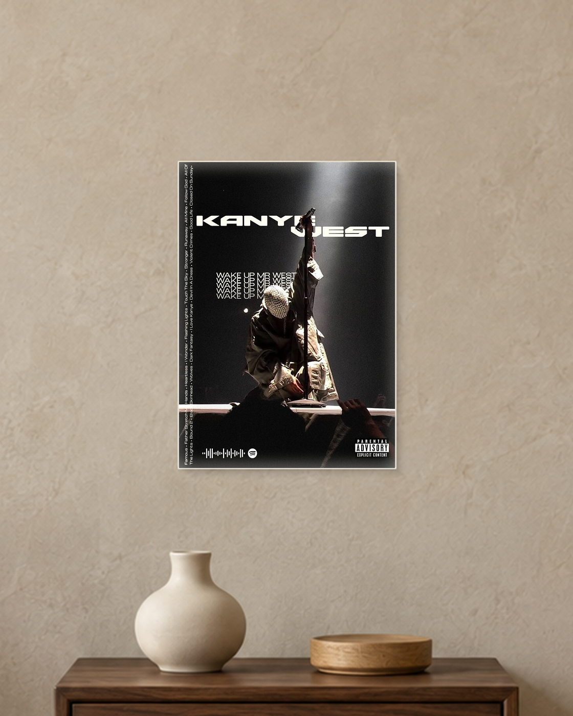 Kanye West — Wake Up Mr West Poster — A4 unframed poster mockup