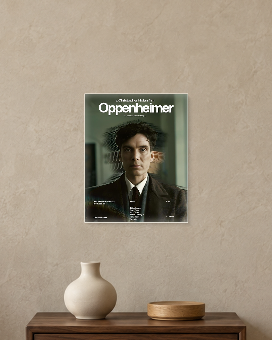 Oppenheimer — Distorted Portrait Poster — A4 unframed poster mockup