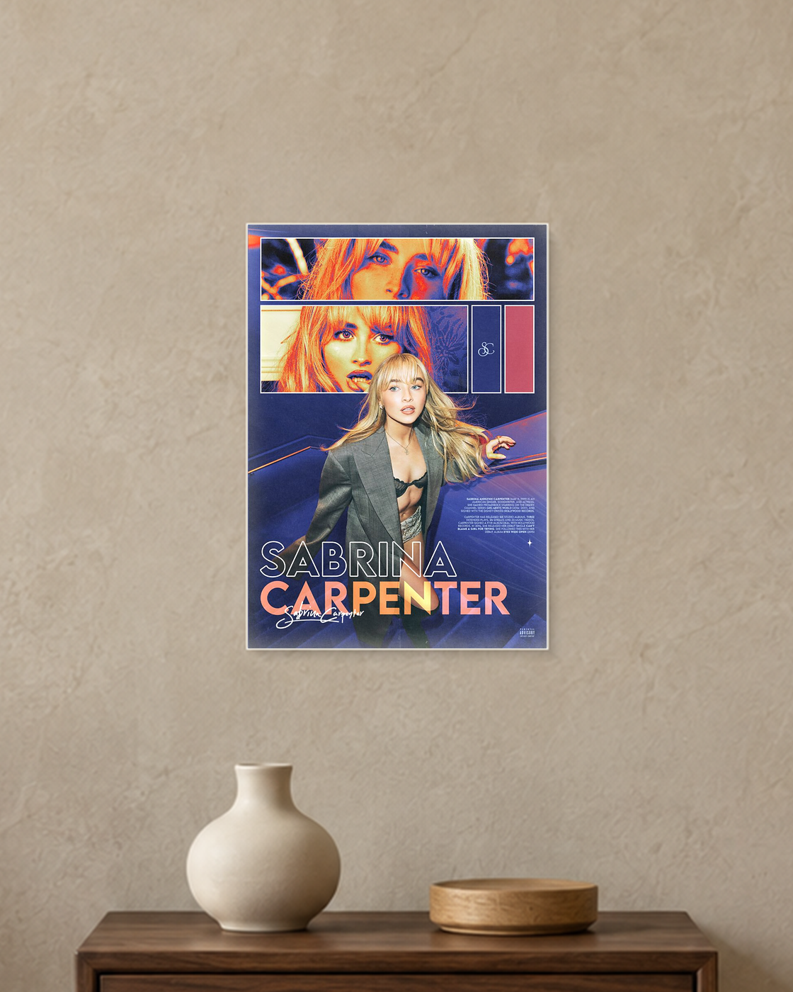 Sabrina Carpenter — Short n' Sweet Editorial Poster — A4 unframed poster mockup