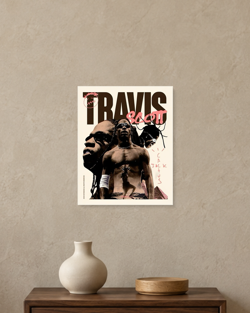 Travis Scott — Cactus Jack Collage Poster — A4 unframed poster mockup