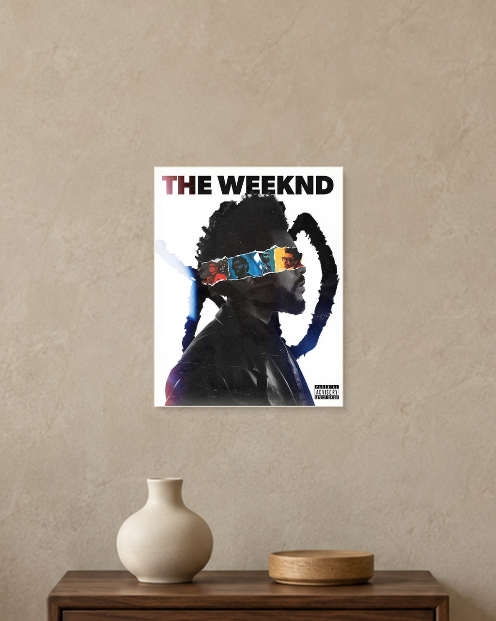 The Weeknd — Torn Timeline Poster — A4 unframed poster mockup