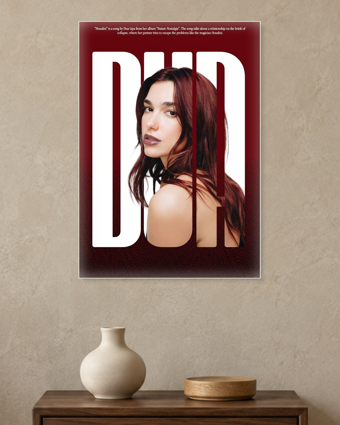 Dua Lipa — Houdini Poster — A3 unframed poster mockup