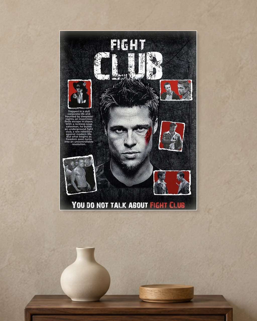 Fight Club — You Do Not Talk About Fight Club Poster — A3 unframed poster mockup