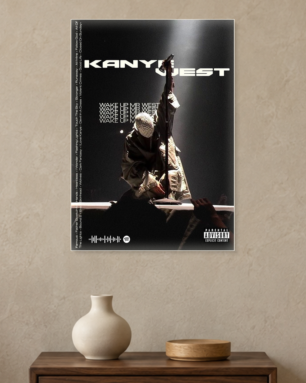 Kanye West — Wake Up Mr West Poster — A3 unframed poster mockup
