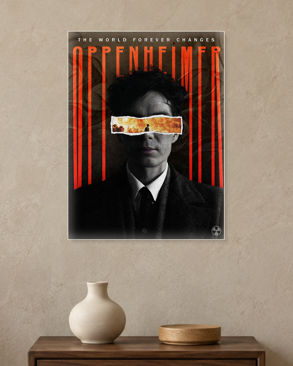 Oppenheimer — The World Forever Changes Poster — A3 unframed poster mockup