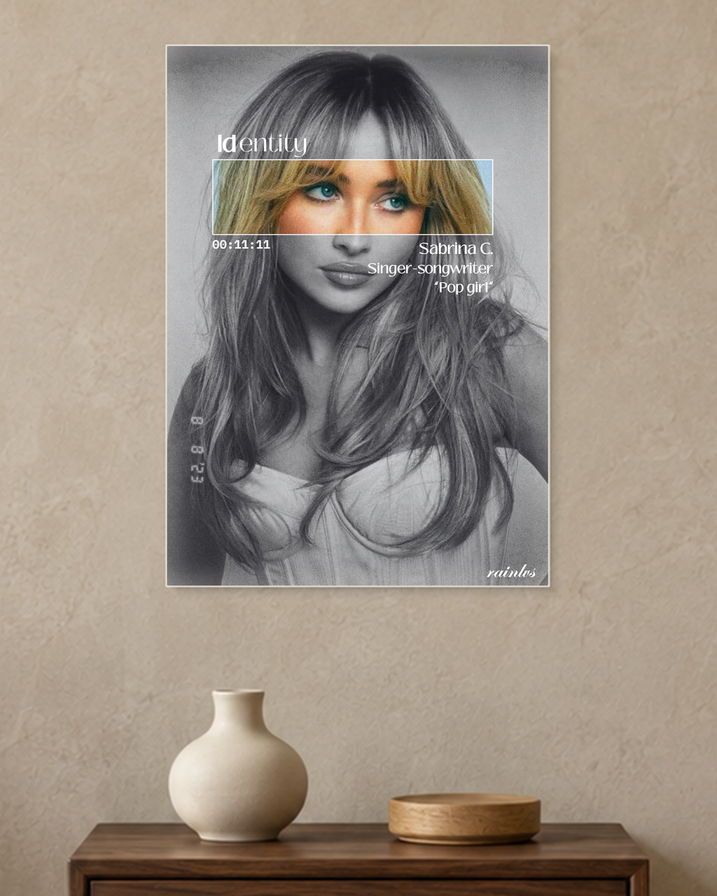 Sabrina Carpenter — Identity Poster — A3 unframed poster mockup