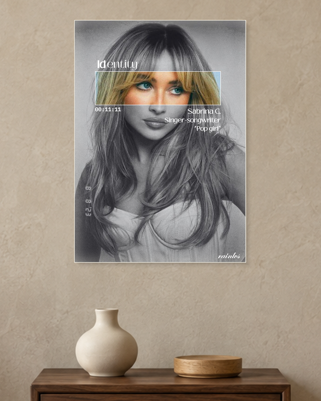 Sabrina Carpenter — Identity Poster — A3 unframed poster mockup