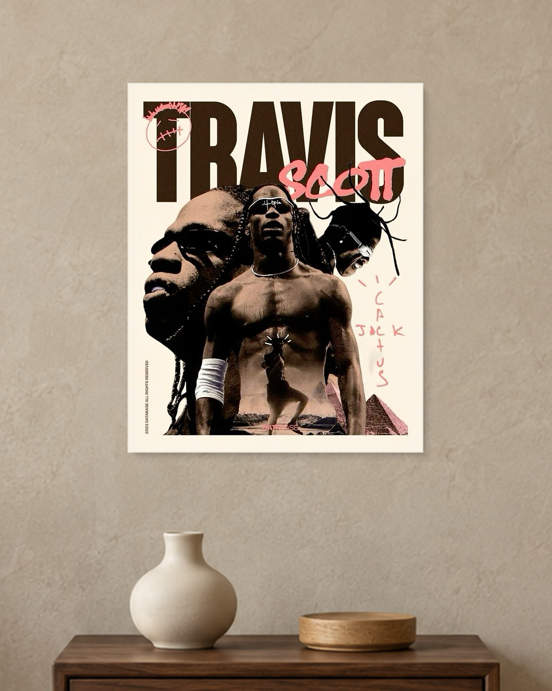 Travis Scott — Cactus Jack Collage Poster — A3 unframed poster mockup