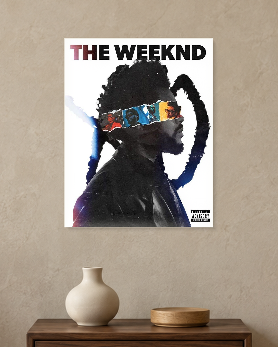 The Weeknd — Torn Timeline Poster — A3 unframed poster mockup