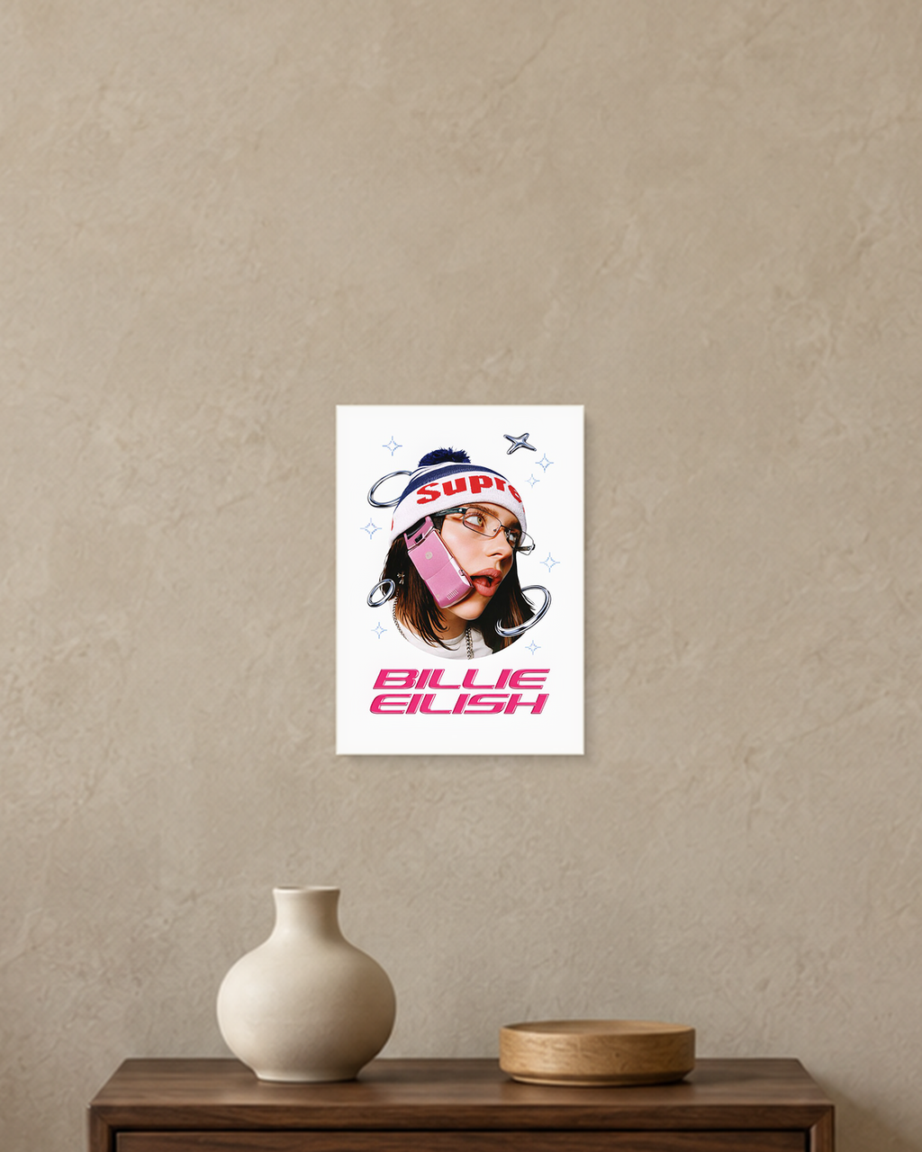 Billie Eilish — Y2K Supreme Poster — A5 unframed poster mockup