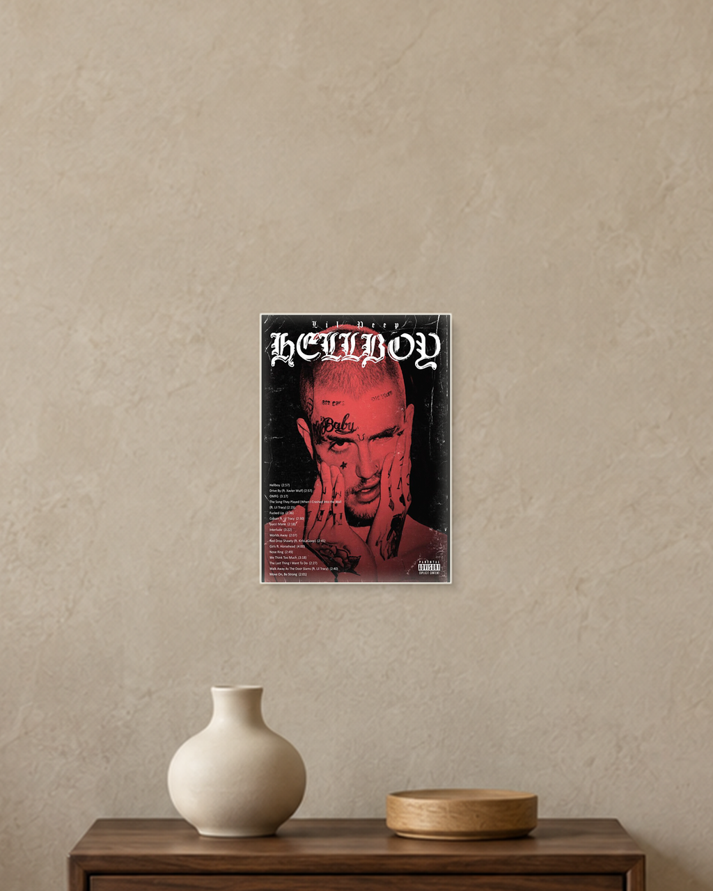 Lil Peep — Hellboy Poster — A5 unframed poster mockup