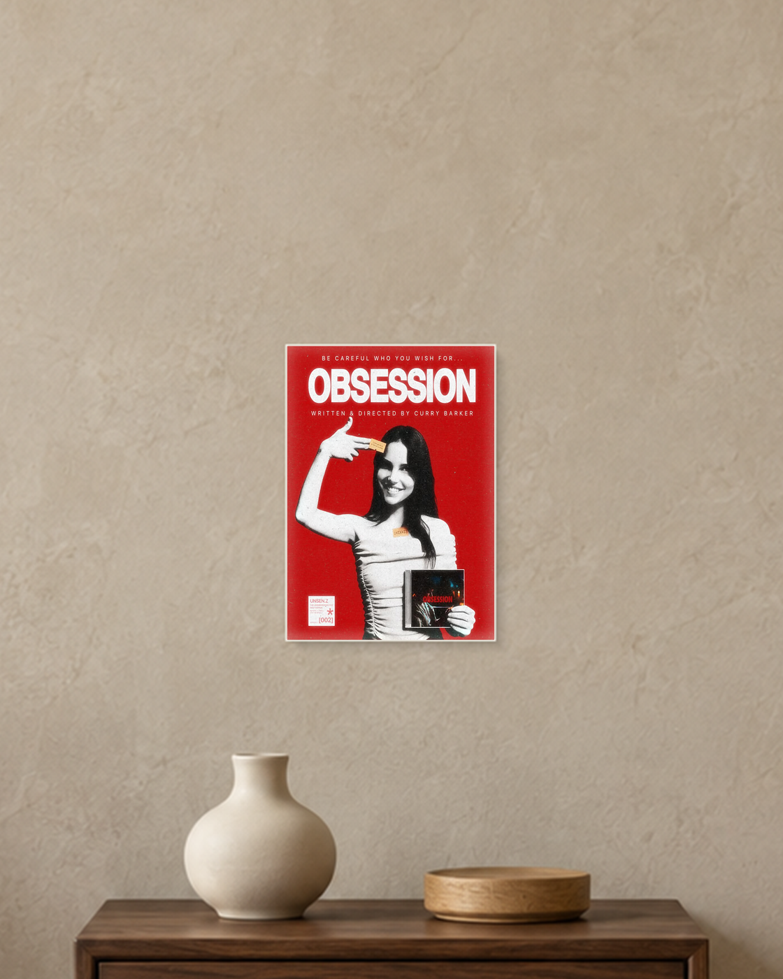 Obsession — Be Careful What You Wish For Poster — A5 unframed poster mockup