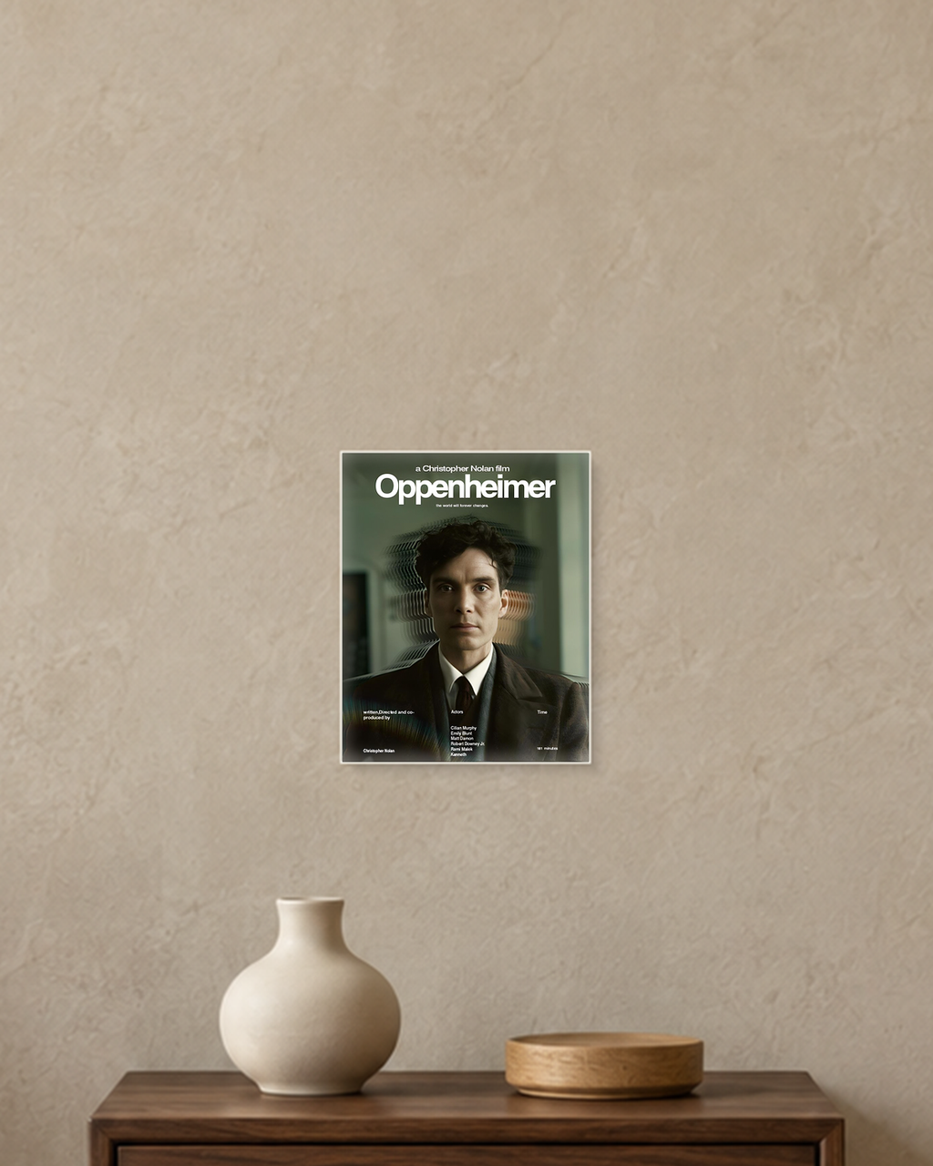Oppenheimer — Distorted Portrait Poster — A5 unframed poster mockup