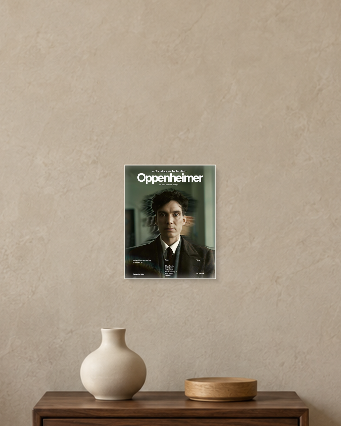 Oppenheimer — Distorted Portrait Poster — A5 unframed poster mockup