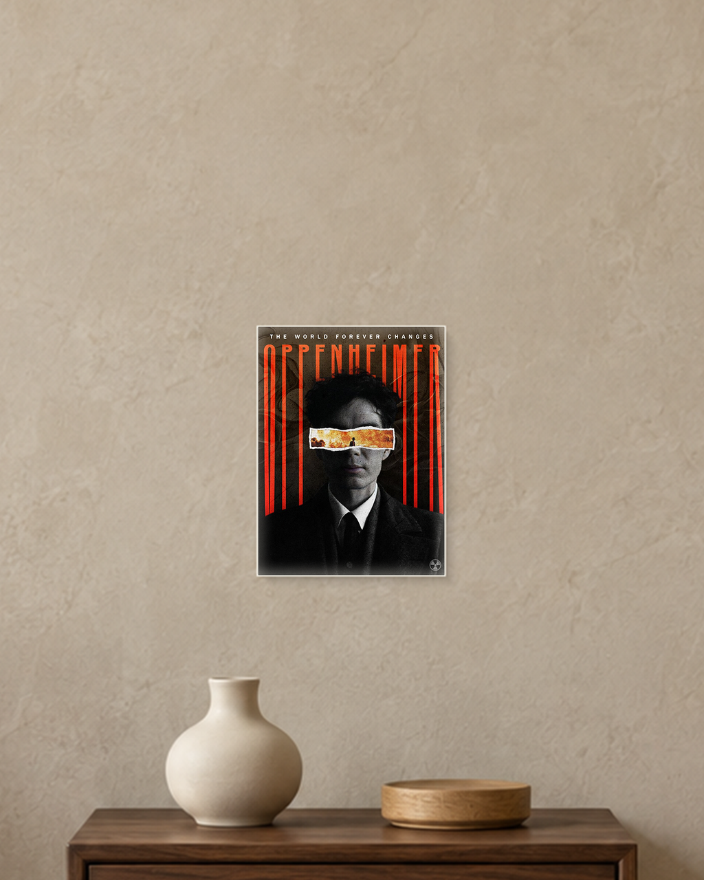 Oppenheimer — The World Forever Changes Poster — A5 unframed poster mockup