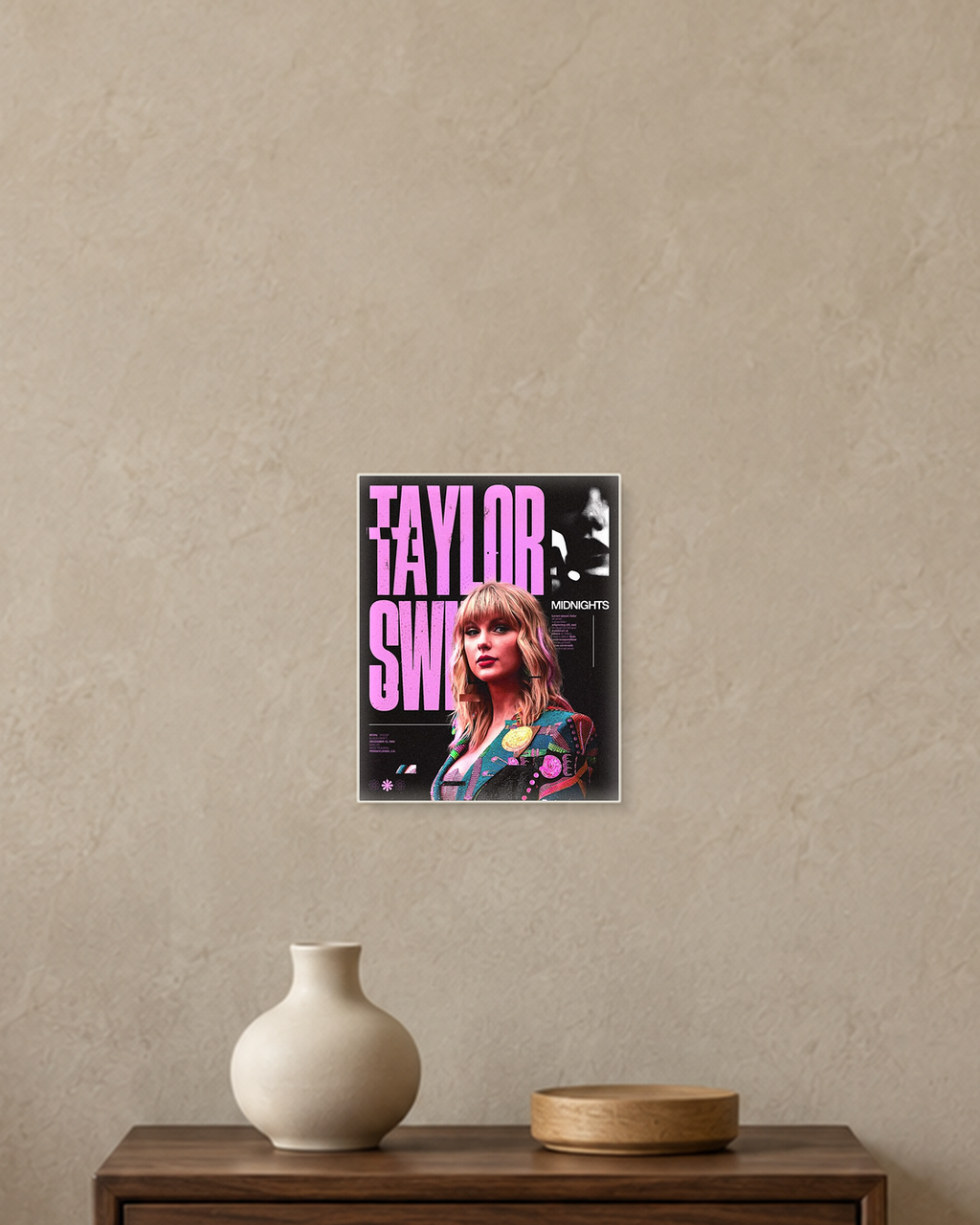 Taylor Swift — Midnights Magenta Poster — A5 unframed poster mockup