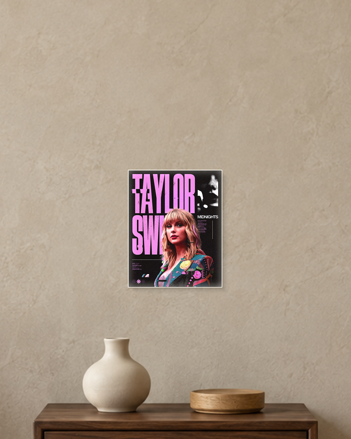 Taylor Swift — Midnights Magenta Poster — A5 unframed poster mockup