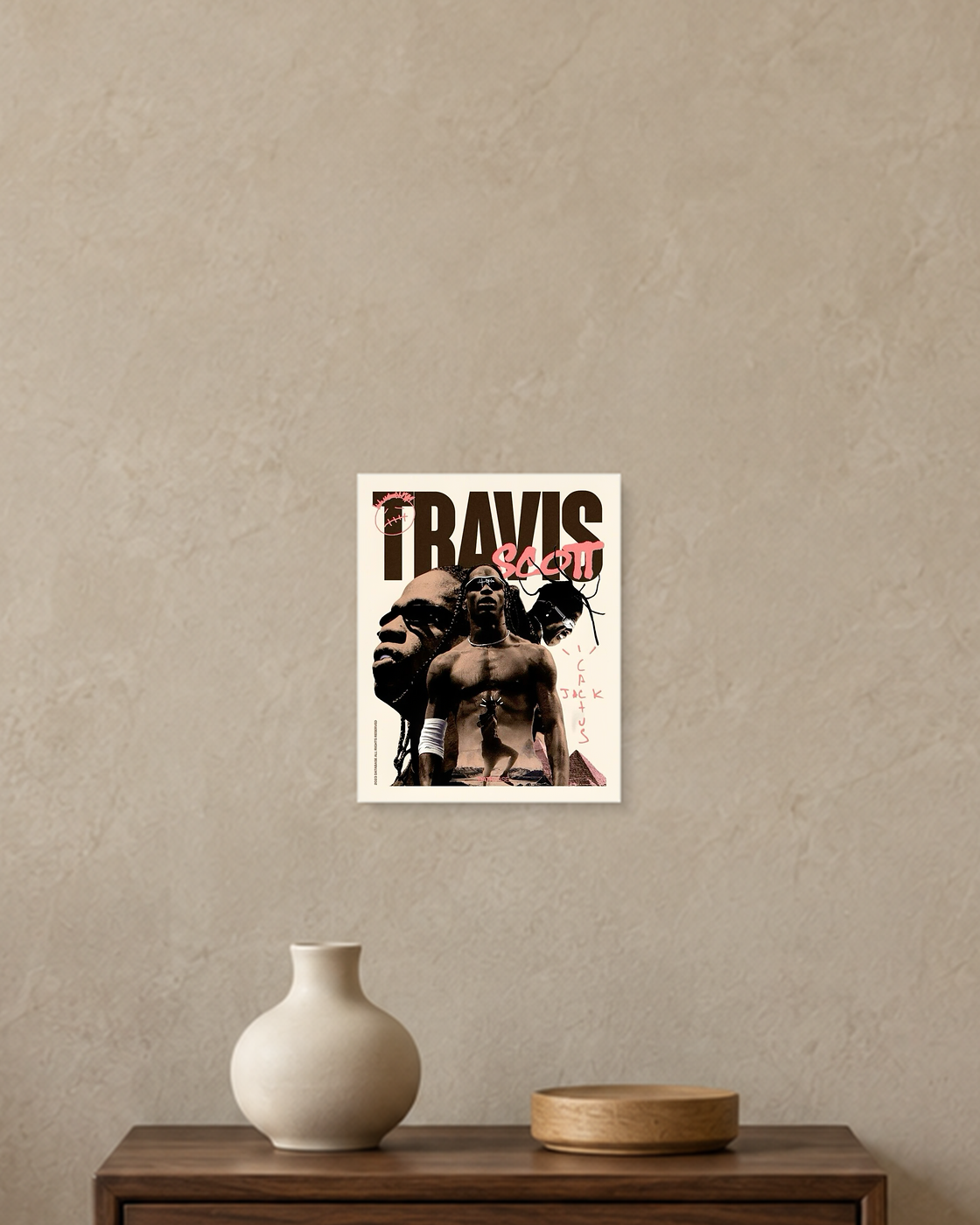 Travis Scott — Cactus Jack Collage Poster — A5 unframed poster mockup