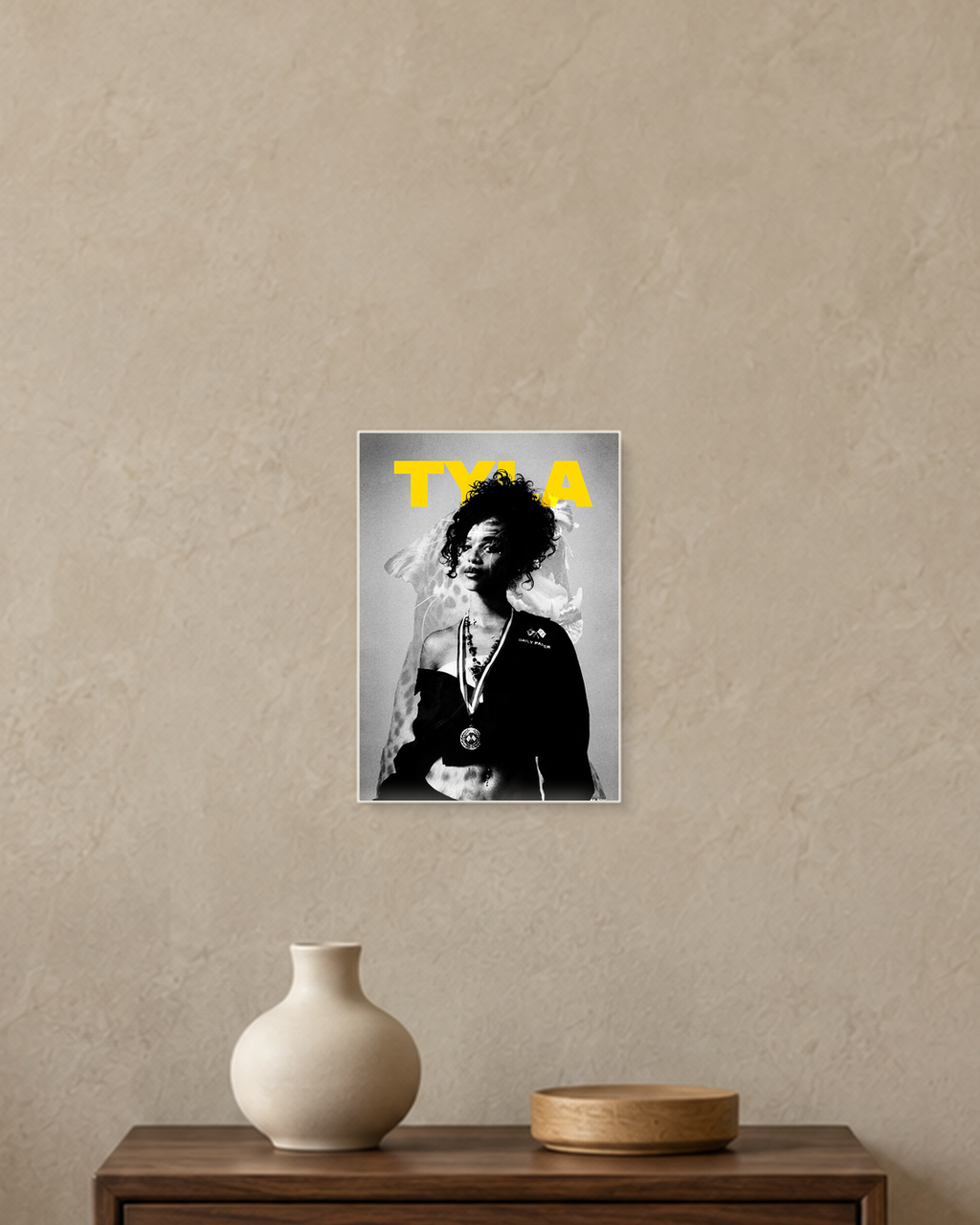Tyla — Monochrome Portrait Poster — A5 unframed poster mockup