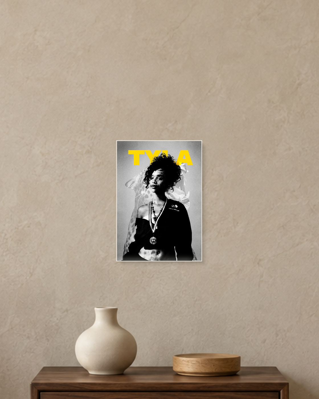 Tyla — Monochrome Portrait Poster — A5 unframed poster mockup