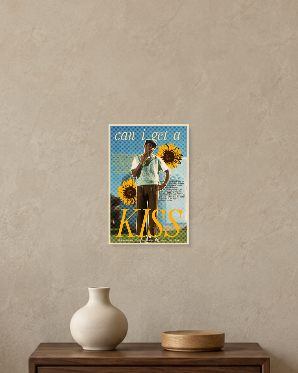 Tyler, the Creator — Flower Boy Kiss Poster — A5 unframed poster mockup