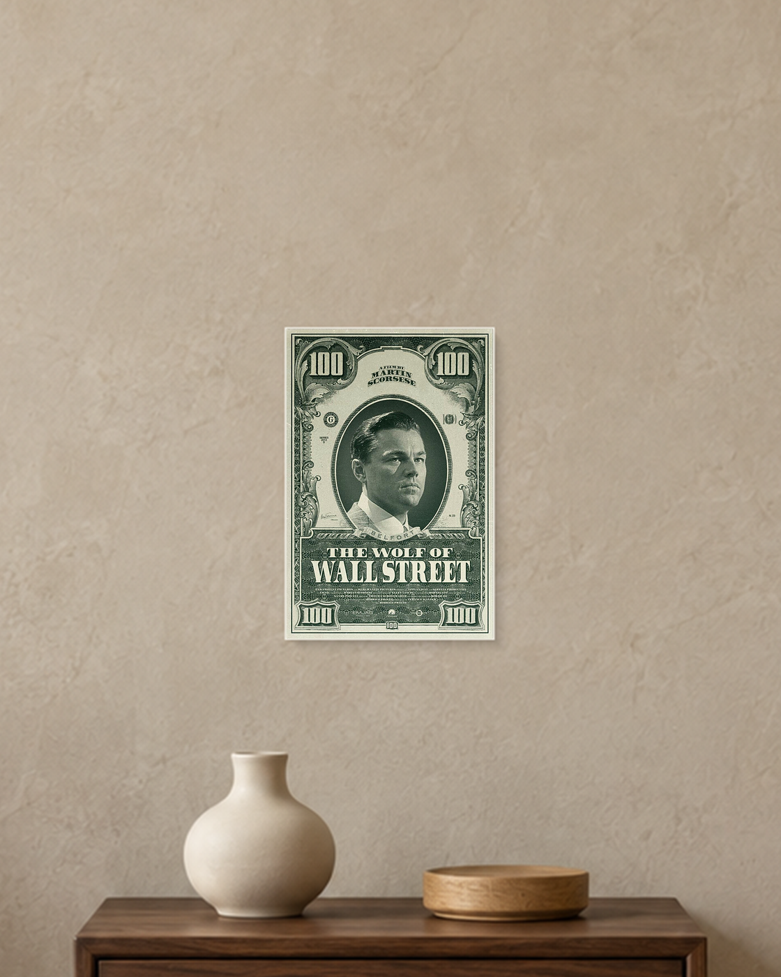 The Wolf of Wall Street — Hundred Dollar Poster — A5 unframed poster mockup