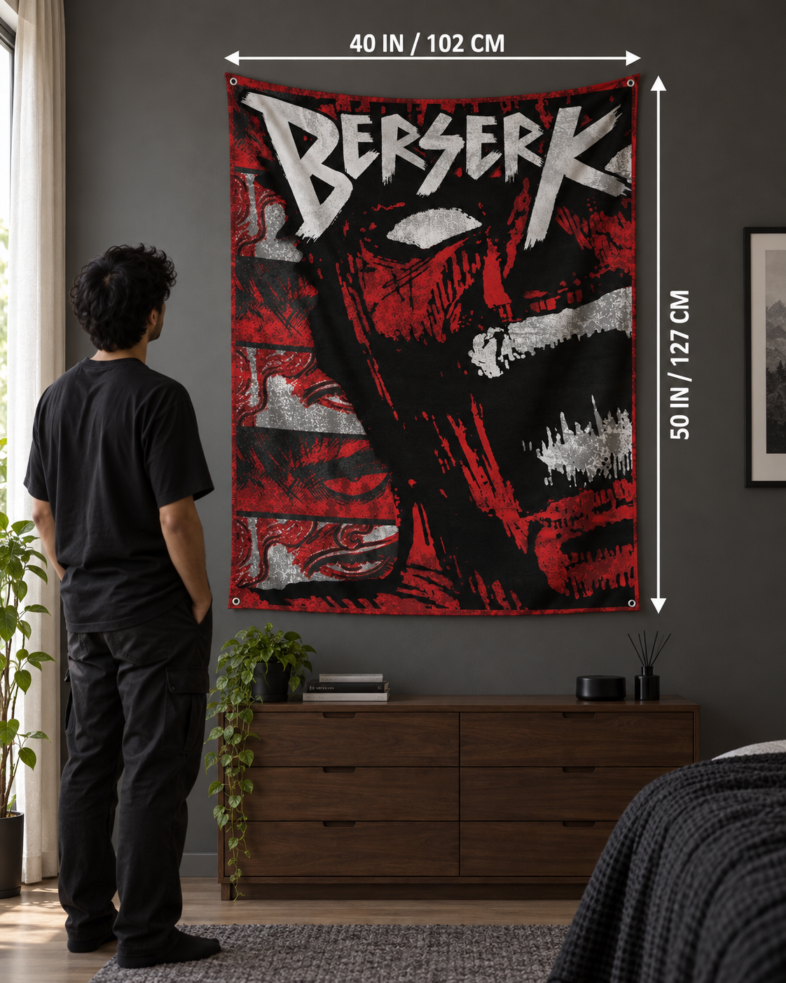Berserk tapestry 40 by 50 inch size guide