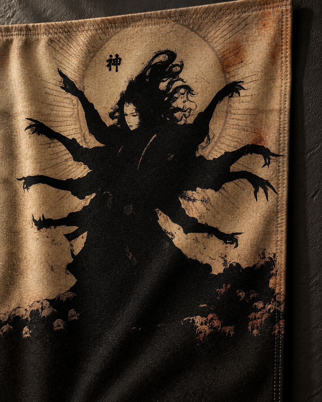 Kami Spirit tapestry fabric close-up