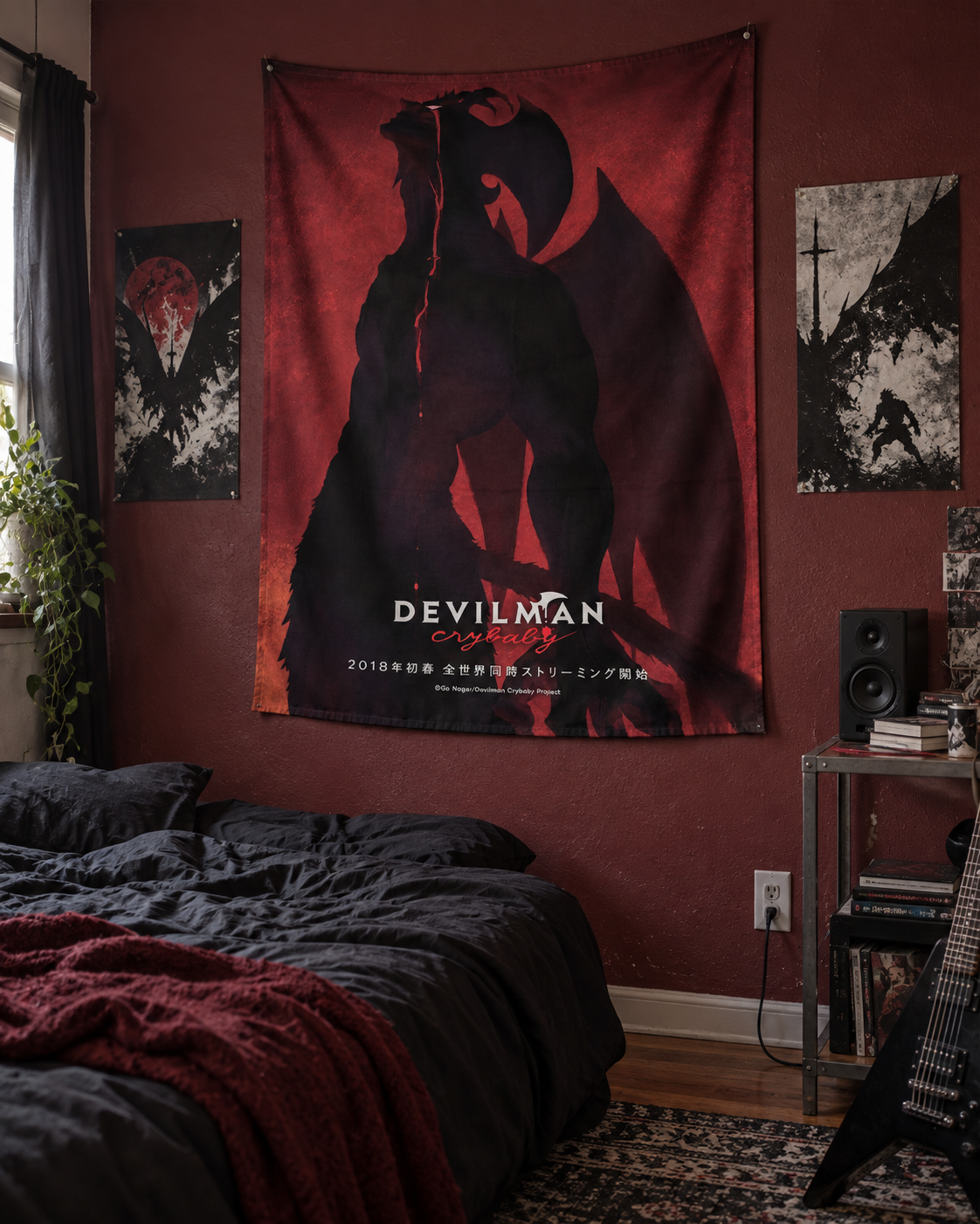 Devilman Crybaby tapestry wall view