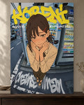 Chainsaw Man — Kobeni Street Poster poster artwork printed edge to edge on a warm neutral wall above a walnut console