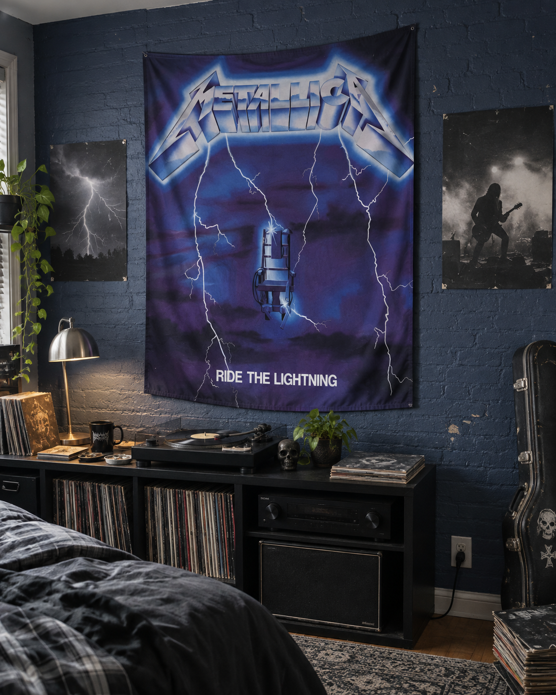 Metallica Ride the Lightning tapestry wall view
