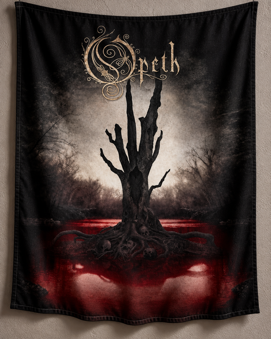Opeth tapestry fabric close-up
