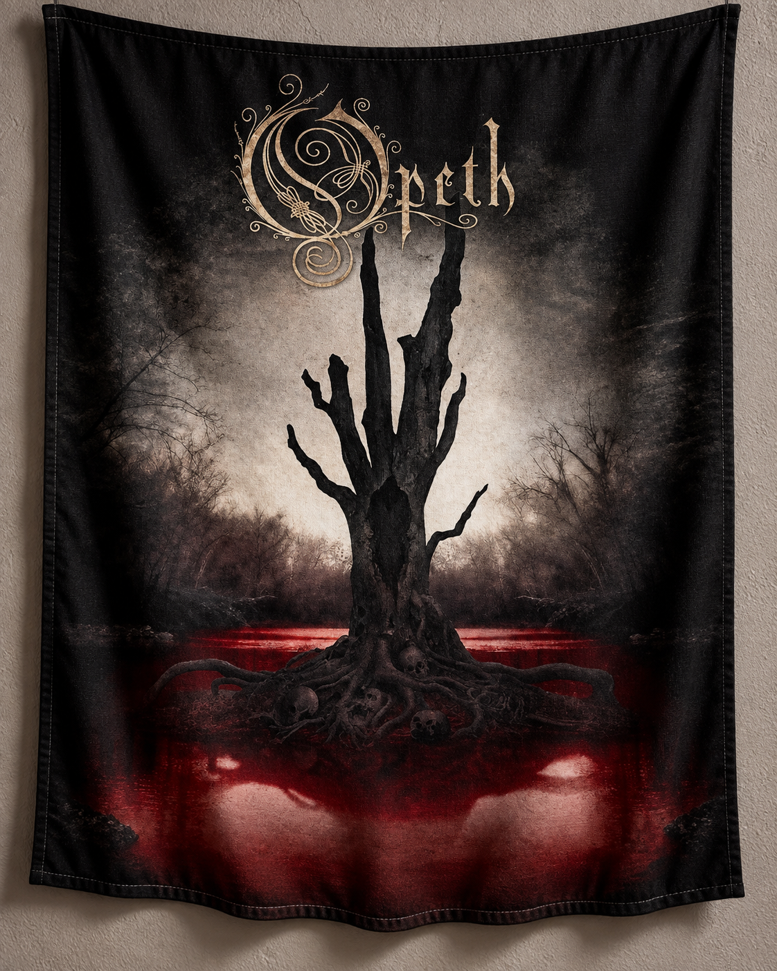 Opeth tapestry fabric close-up