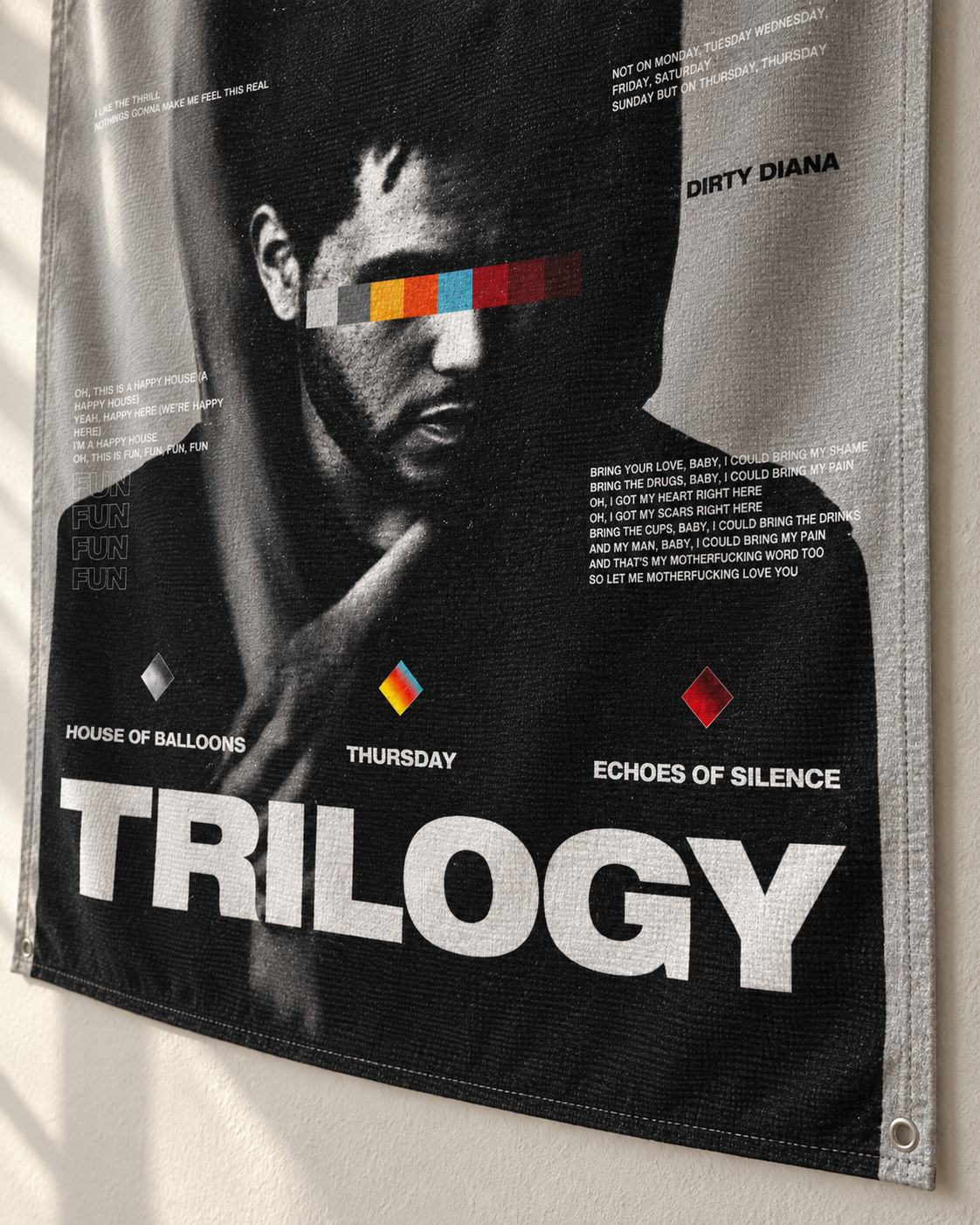 Trilogy tapestry fabric close-up
