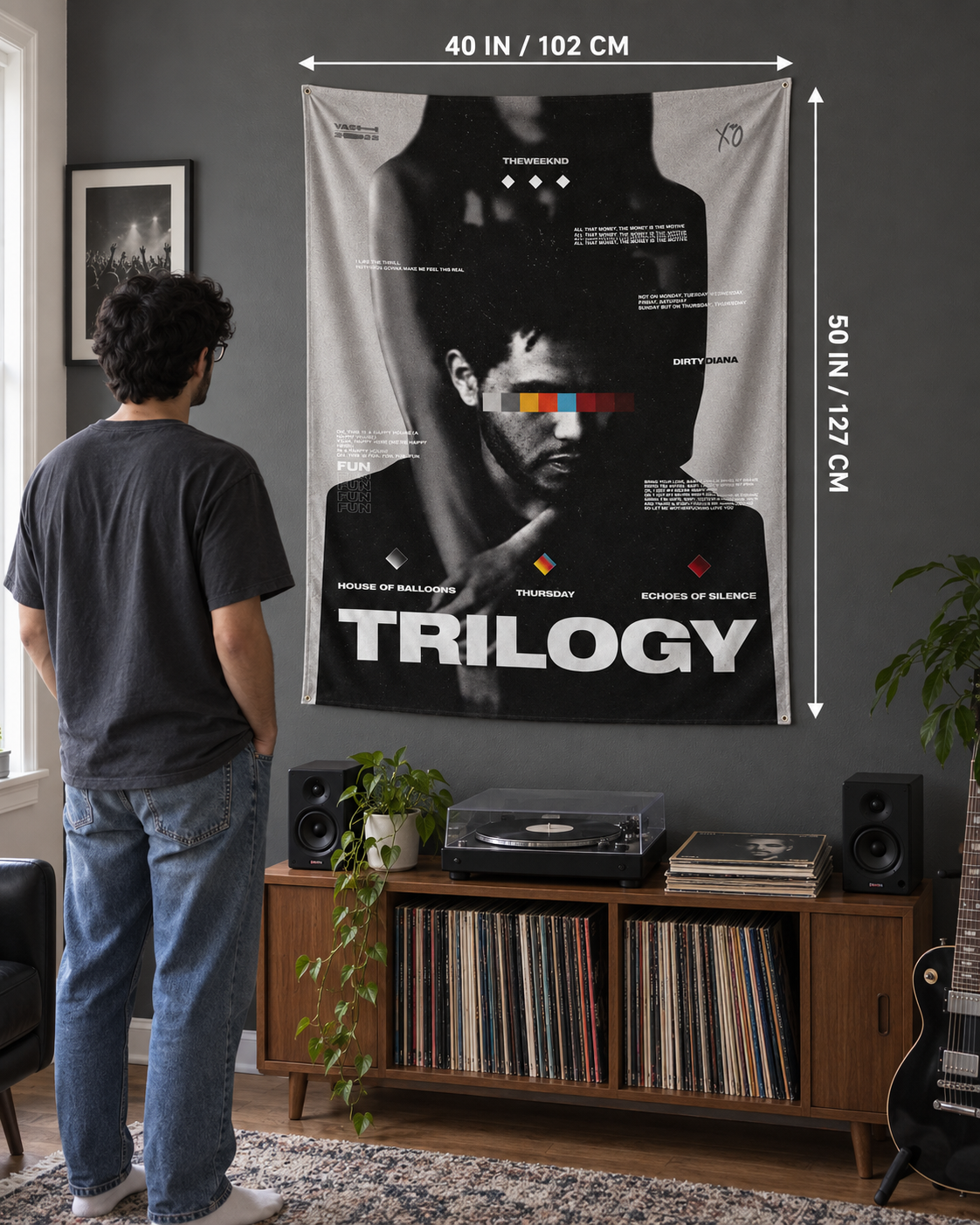 Trilogy tapestry 40 by 50 inch size guide